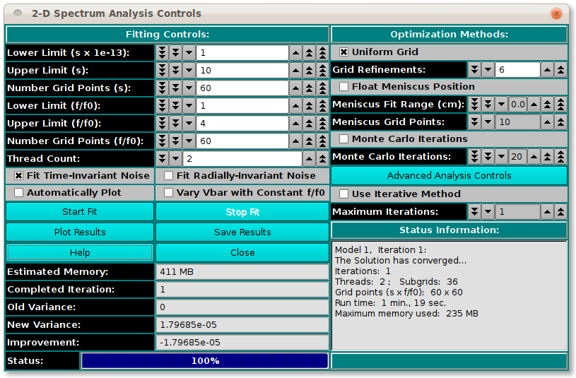 2DSA Analysis Control