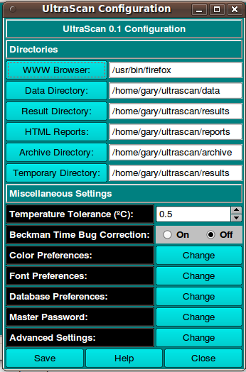 Configuration Window