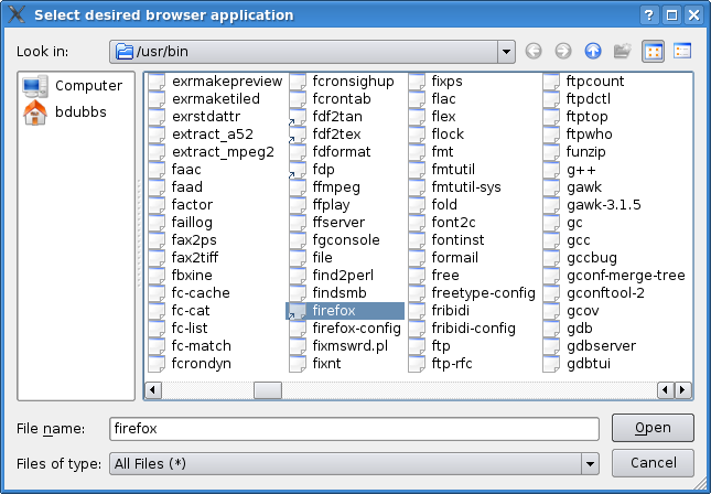 File Selection Dialog