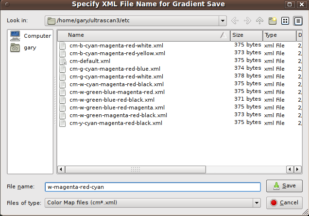 Save CMap File Dialog