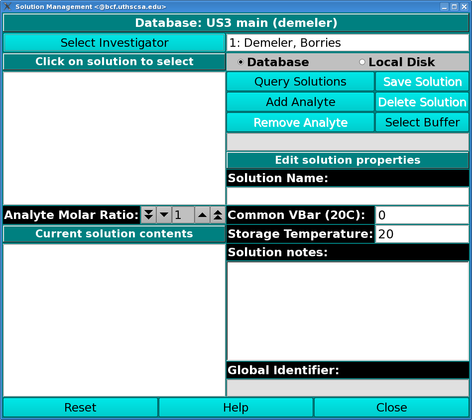 Solution Window