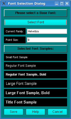 Font Selection Window