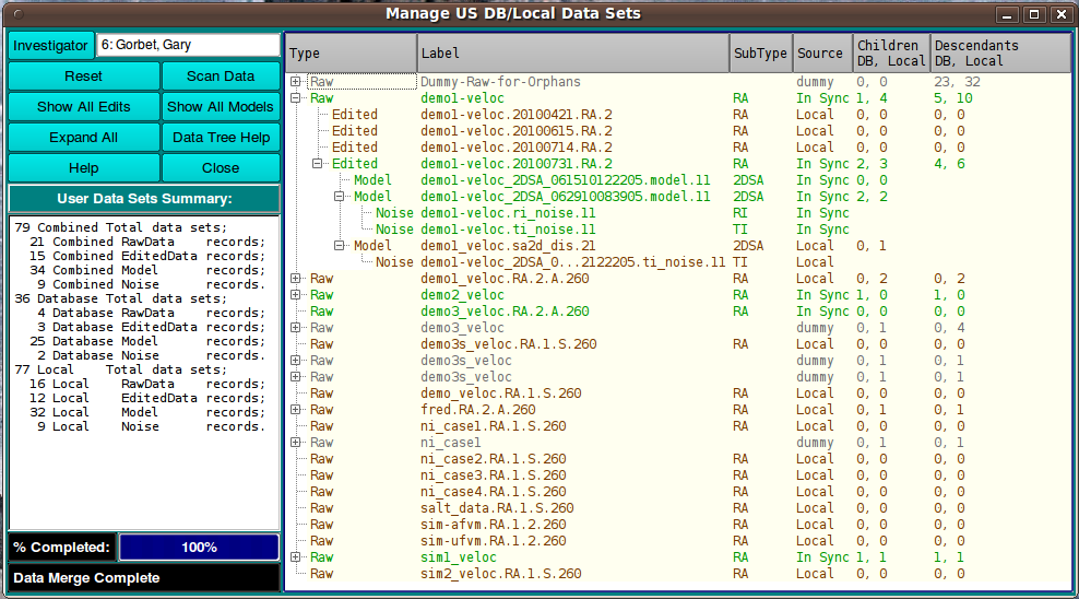 ManageData Expanded Window