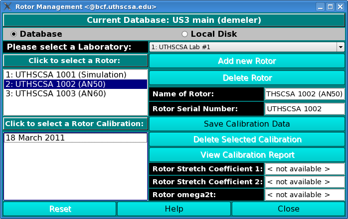 Save Rotor Calibration Window